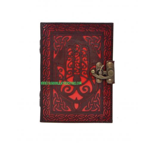 New Handmade Genuine Cut Work Leather Journal Beautiful Hamsa Hand Cutting Journal 120 Pages Notebook